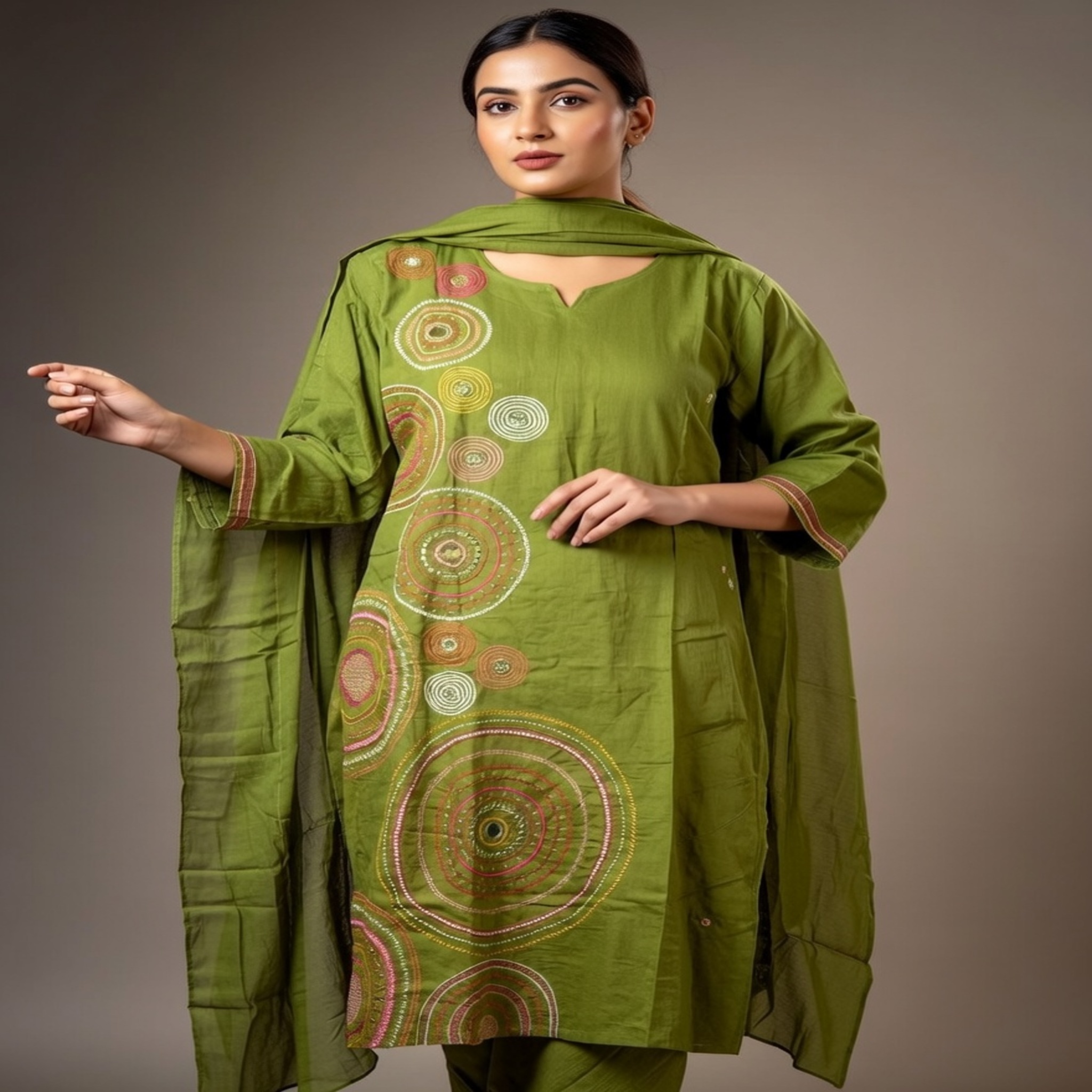 07beb8e8-0009-482f-b267-67b974b29e3c Elegant Kurti Set with Dupatta - Image 1