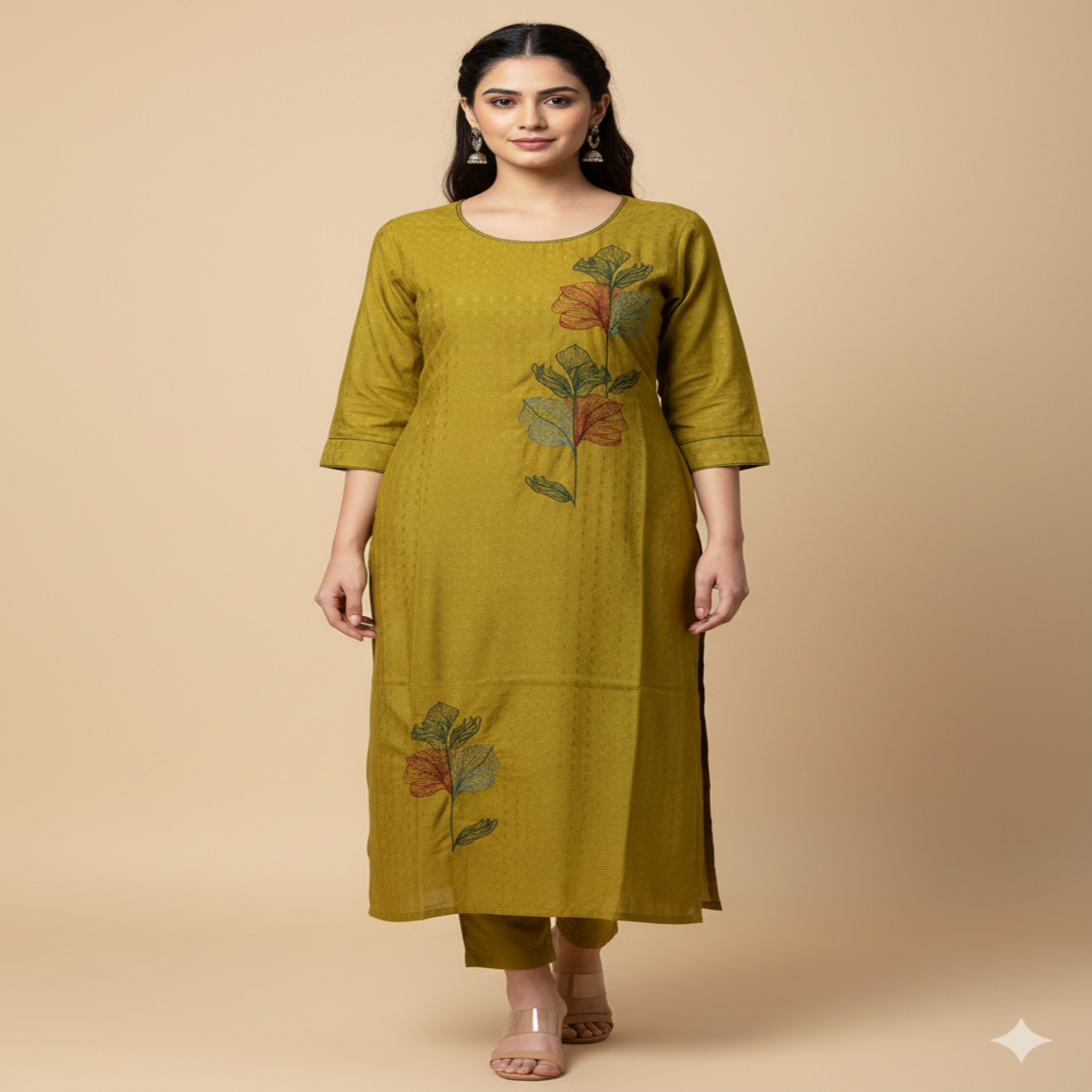 Gemini_Generated_Image_b3rc9rb3r Minimal Design Straight Kurti - Image 1