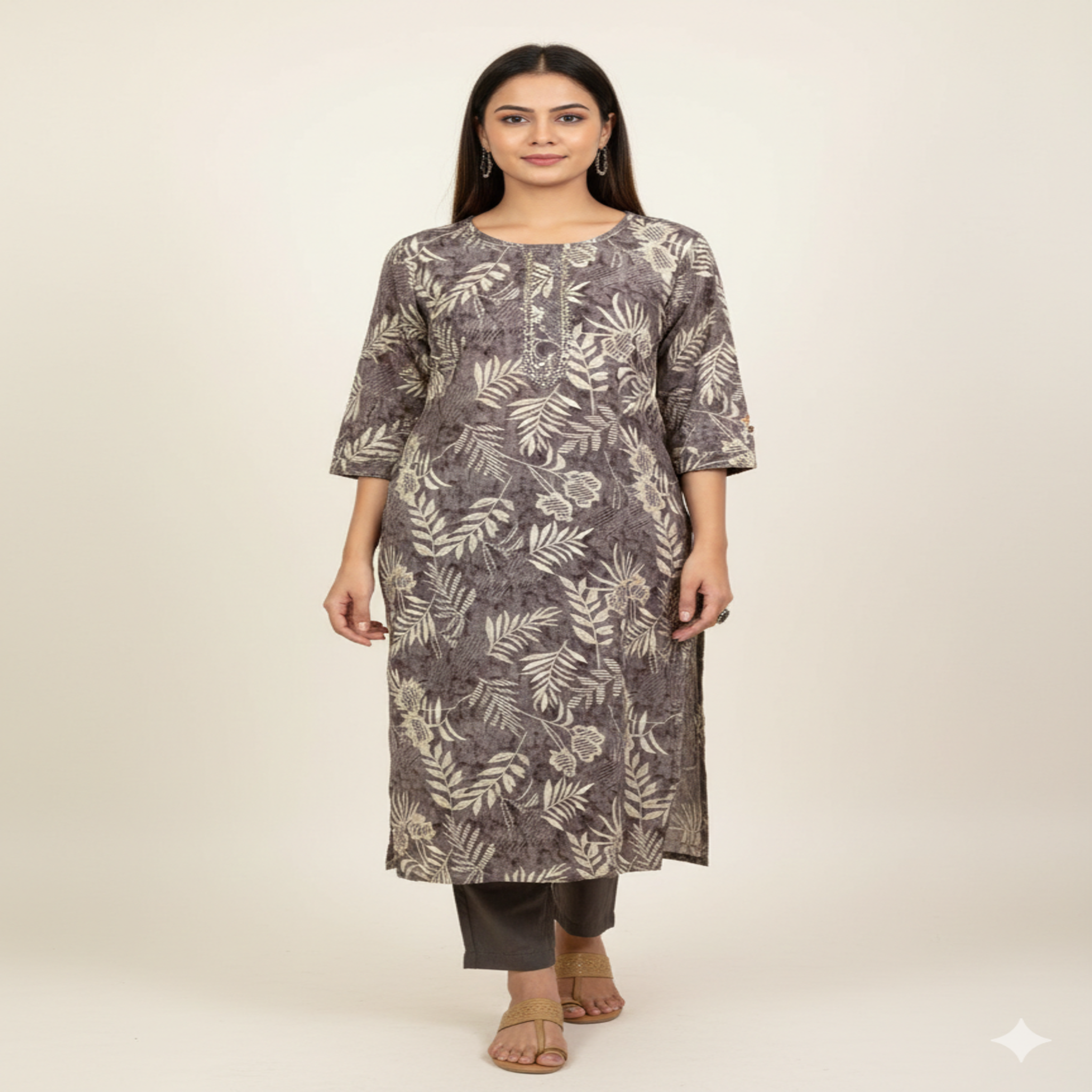 Gemini_Generated_Image_pfh4kepfh4kepfh4 Floral Straight Kurti - Image 1