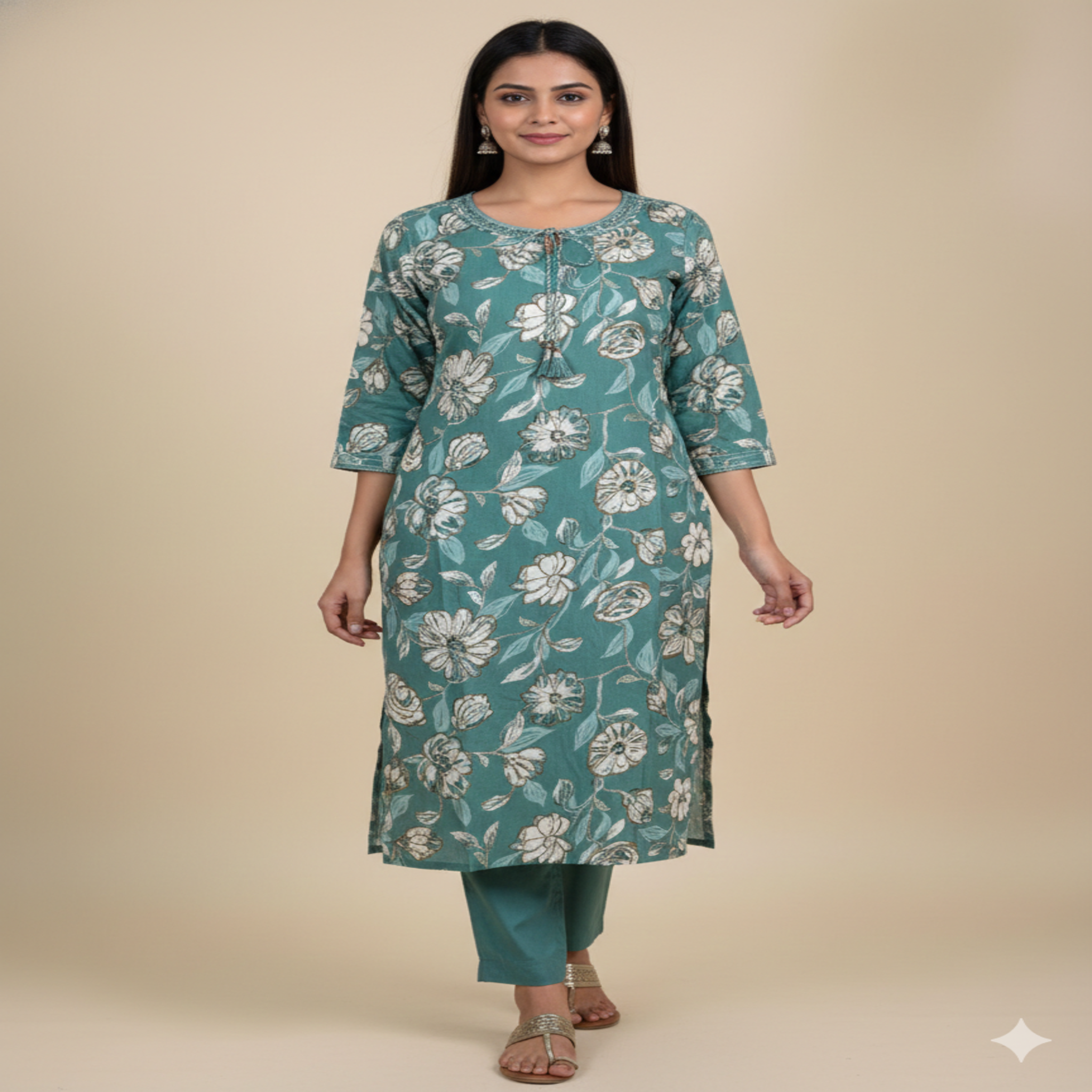 Gemini_Generated_Image_wsgcwpwsgcwpwsgc Floral Straight Kurti - Image 1